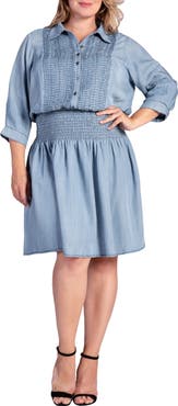 Standards & Practices Felis Smocked Shirtdress