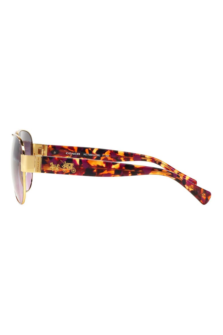 58mm Gradient Lens Aviator Sunglasses, Alternate, color, TORTOISE VIOLET/ VIOLET
