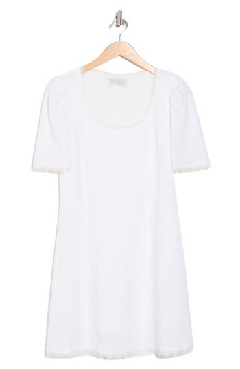 Wayf Short Sleeve Linen Blend Minidress