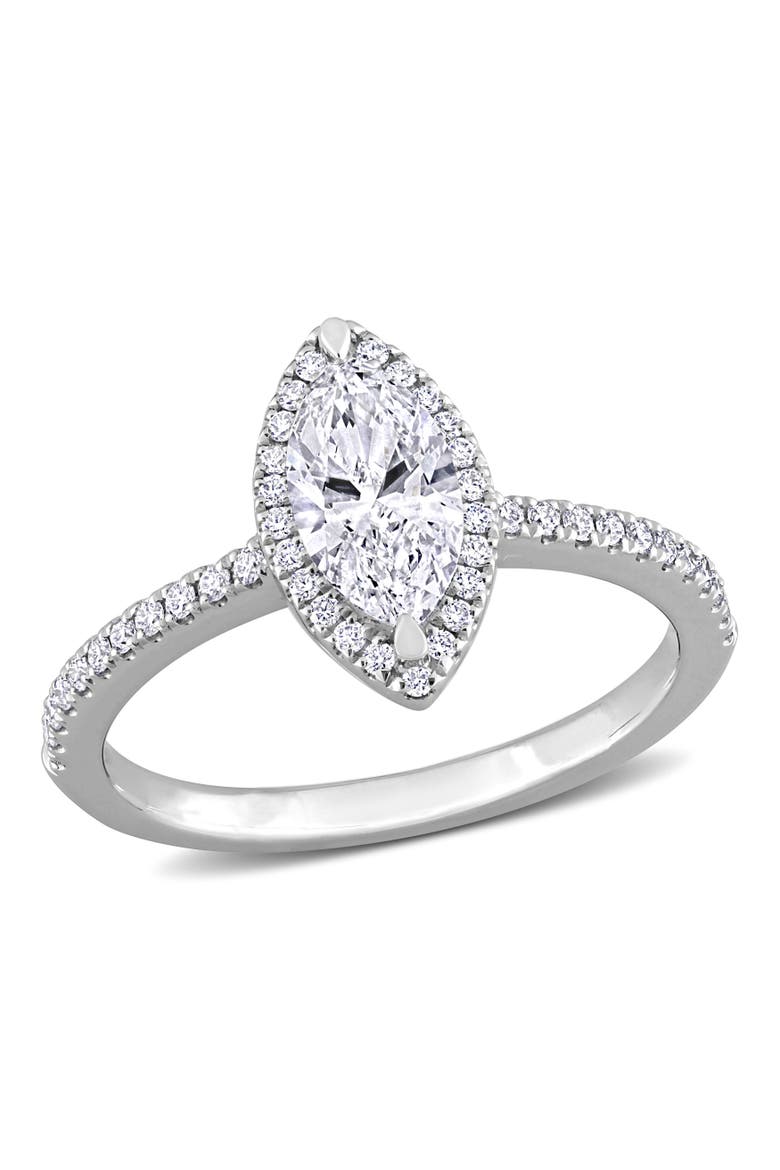 1-1/2 CTW Lab-Grown Diamond Marquise Halo Ring 14k, Main, color, White Gold