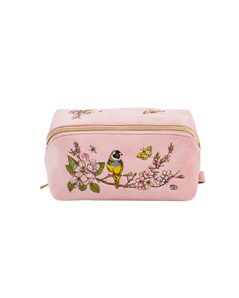 Love Velvet Embroidered Cosmetic Pouch