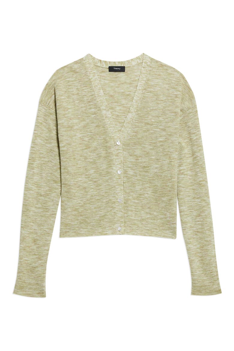 Hanalee Space Dye Linen Blend Cardigan, Alternate, color, KEY LIME MULTI