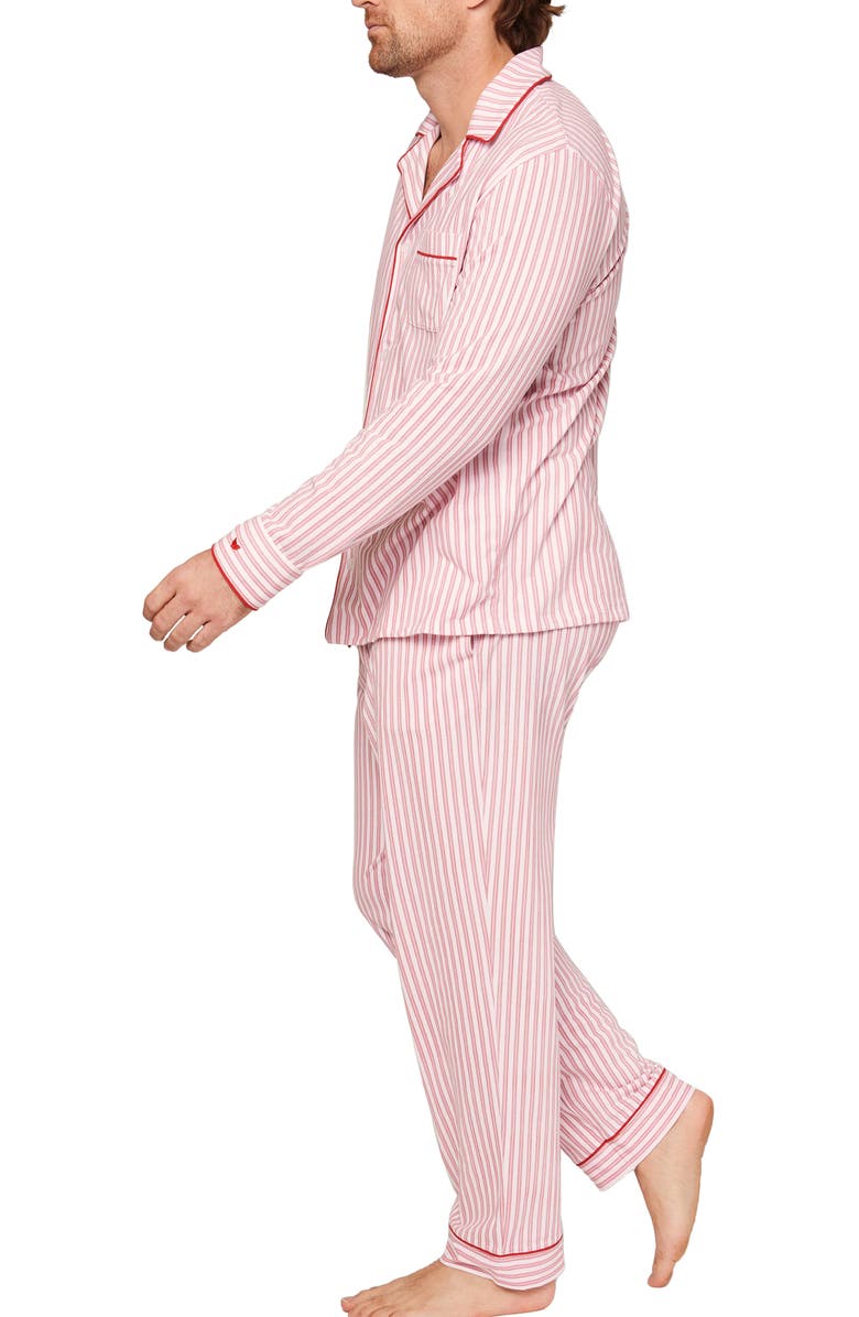Petite Plume Antique Red Stripe Luxe Pima Cotton Pajamas, Alternate, color,