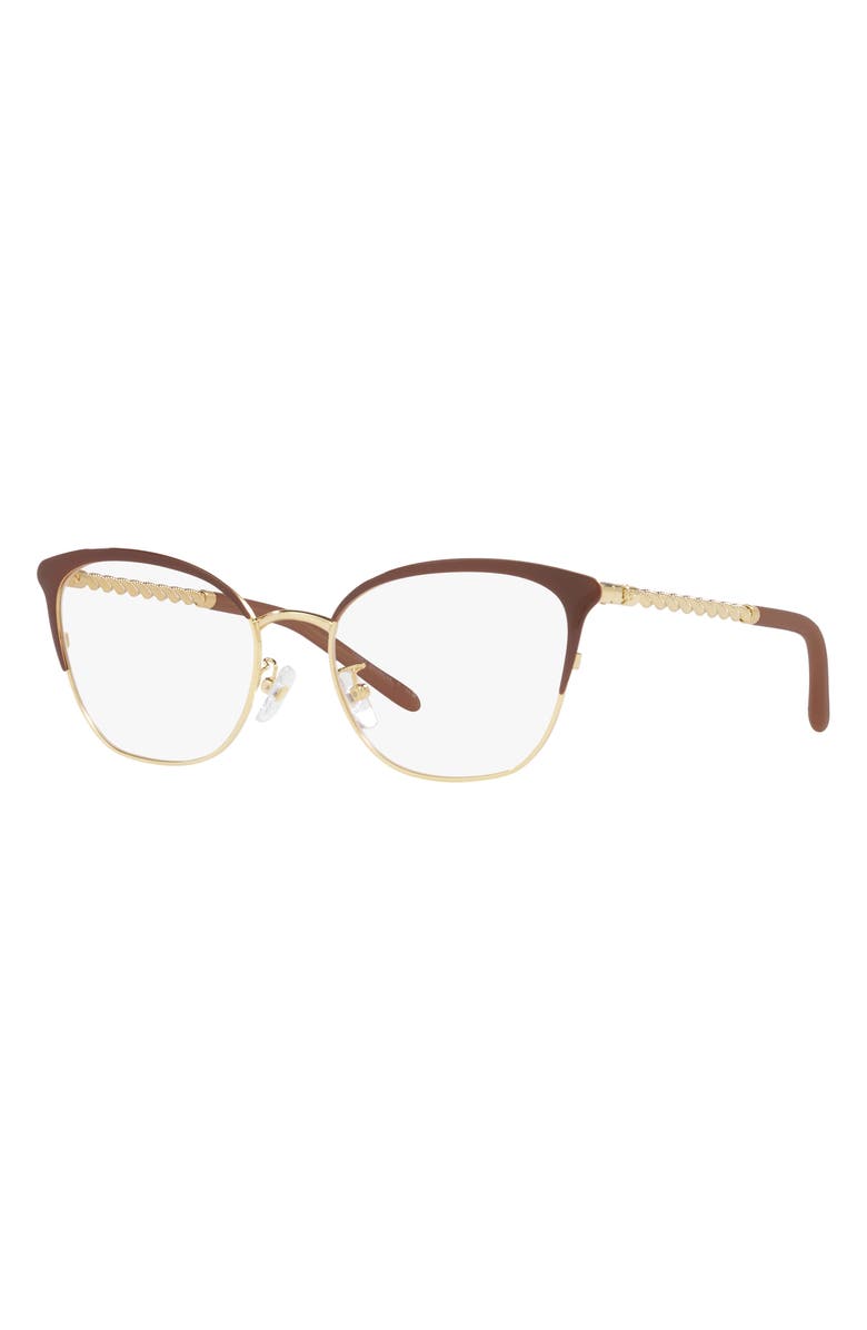 Tory Burch 53mm Square Optical Glasses, Alternate, color, 