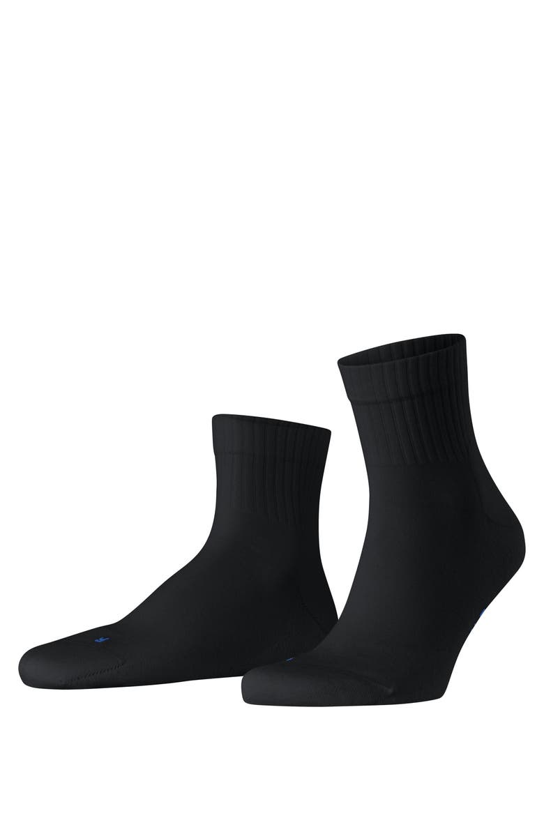 Falke Run Rib Cotton Socks, Main, color, Black