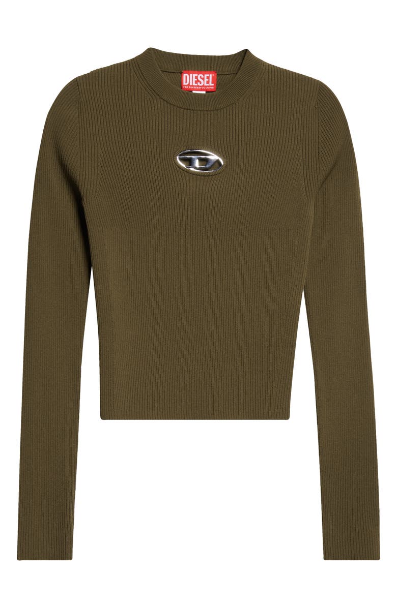 DIESEL<sup
®</sup
 M-Valari Logo Cutout Rib Top, Alternate, color, Green/ Moss