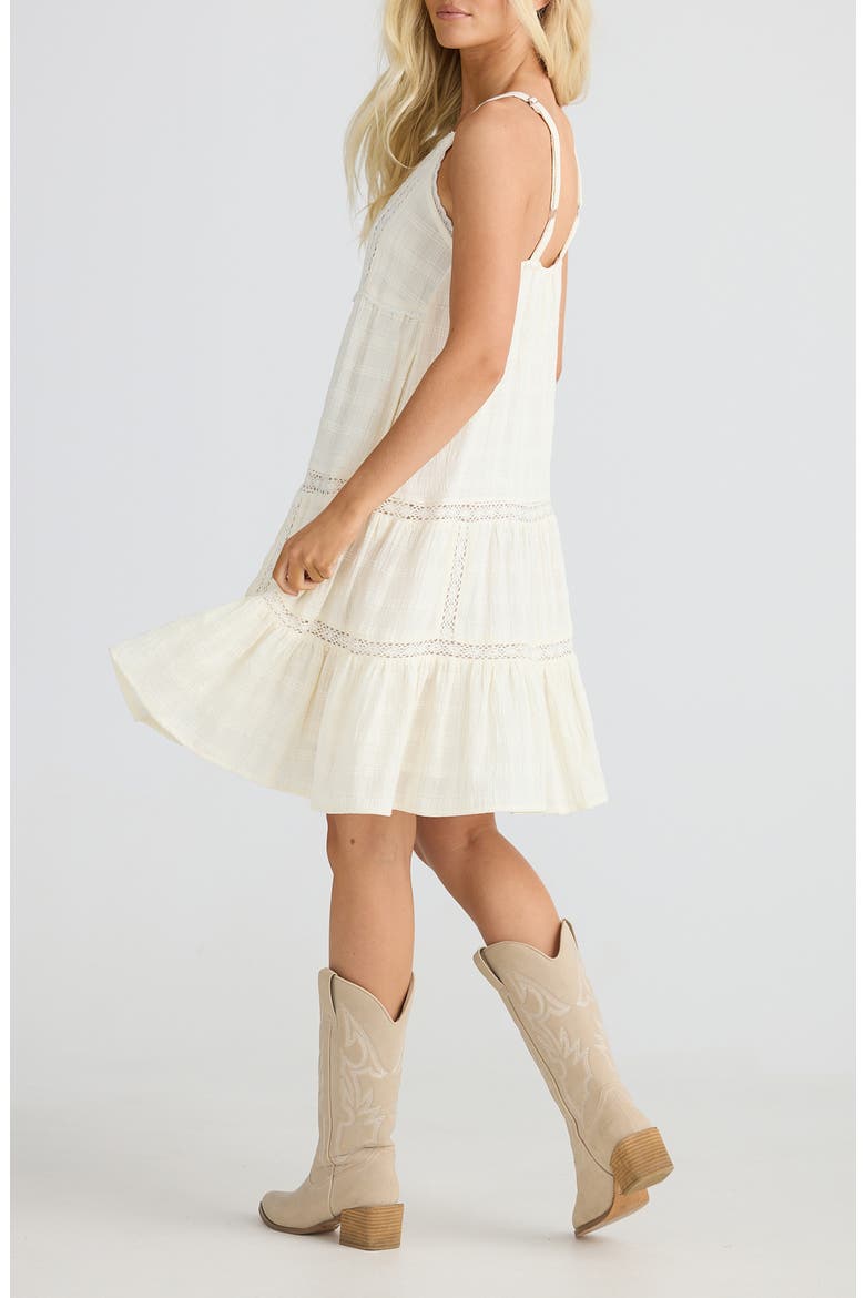 Aurora Floral Embroidered Lace Trim Tiered Midi Dress, Alternate, color, OFF WHITE
