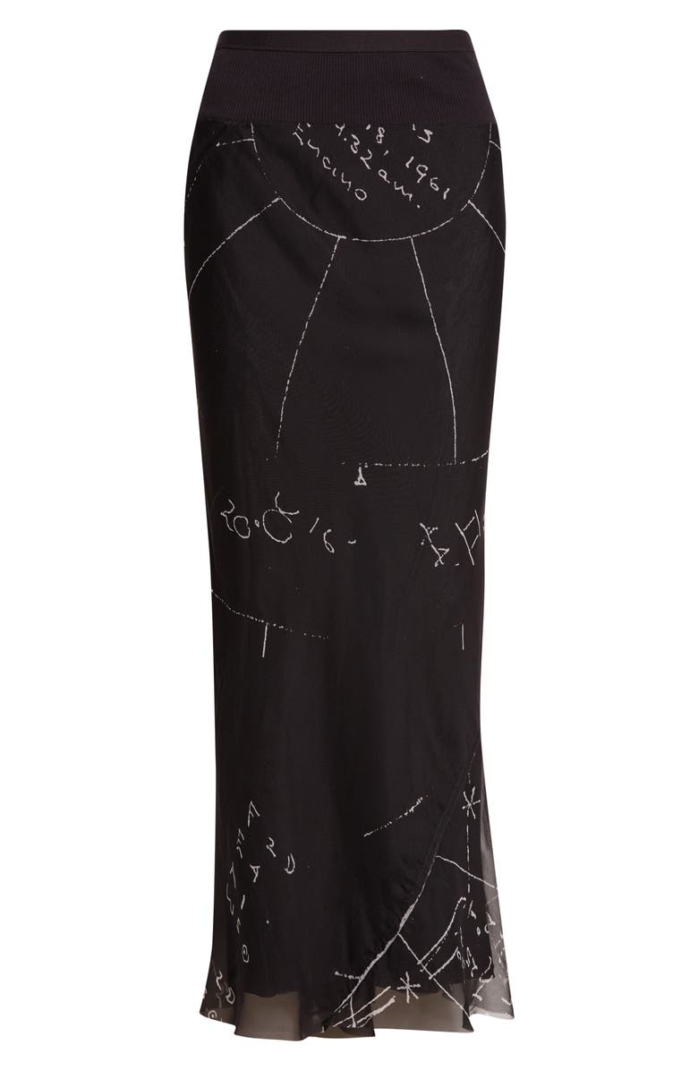 Rick Owens Print Bias Cut Silk Skirt, Alternate, color, 