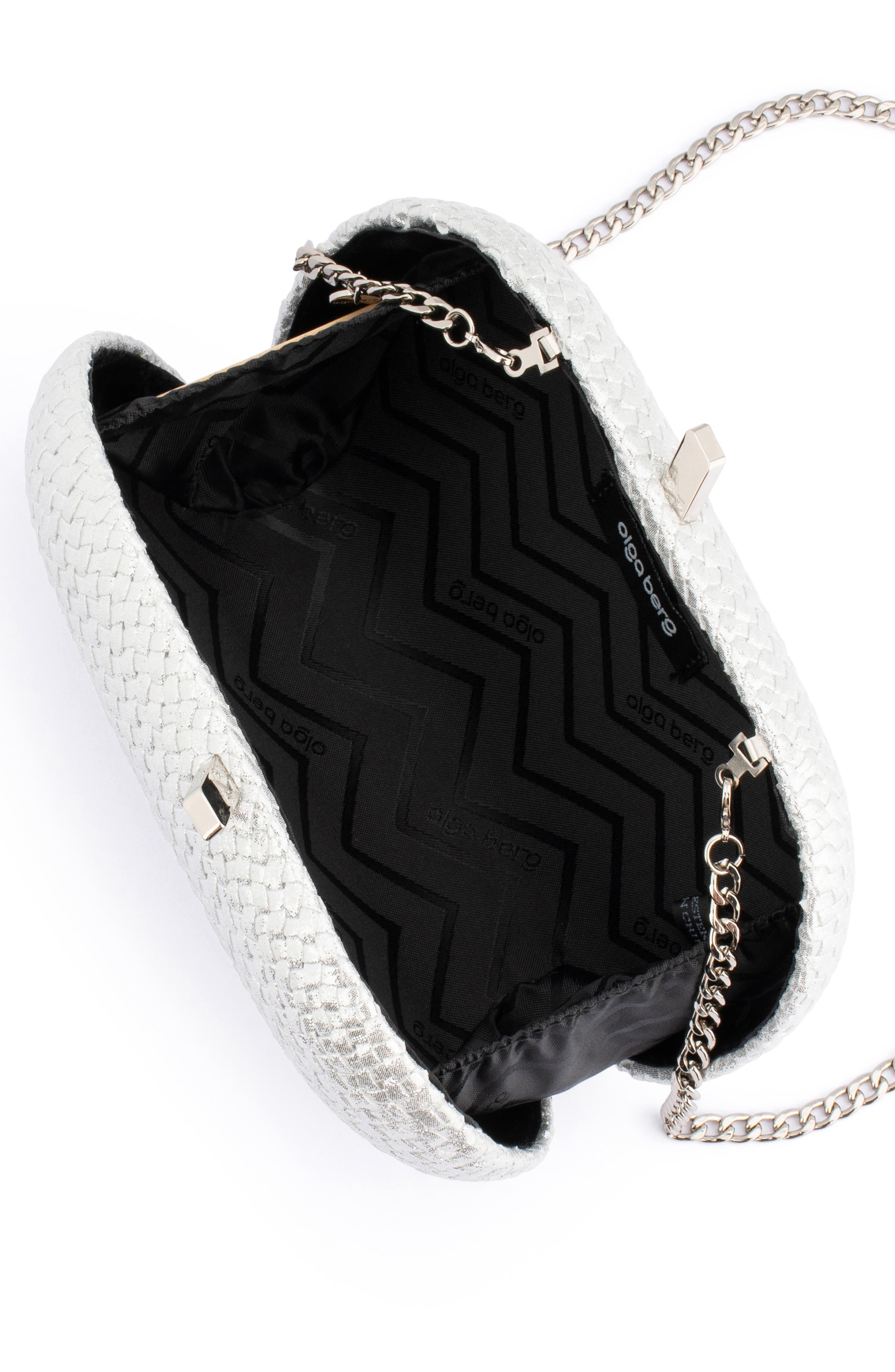 Olga Berg Lucia Woven Oval Frame Clutch, Alternate, color, 