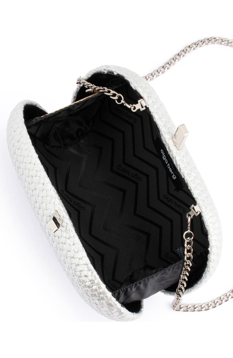 Olga Berg Lucia Woven Oval Frame Clutch, Alternate, color,