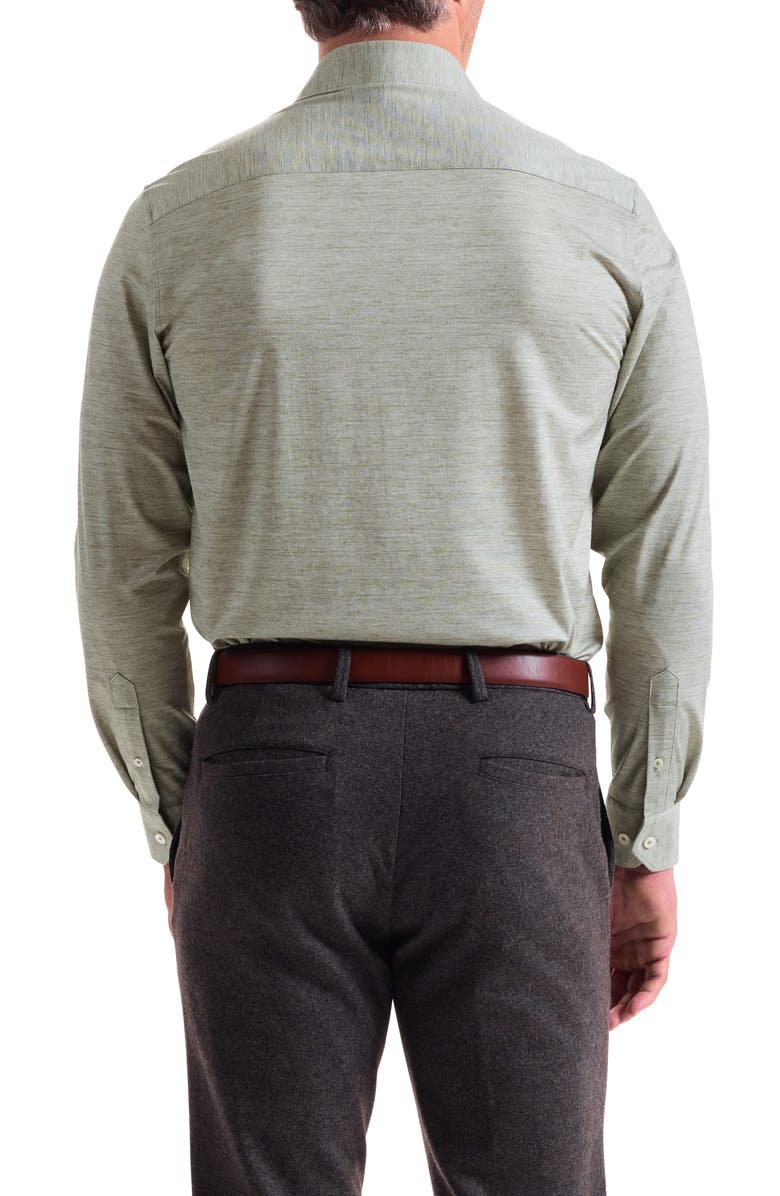 Bugatchi James OoohCotton<sup>®</sup> Space Dye Button-Up Shirt, Alternate, color, Khaki