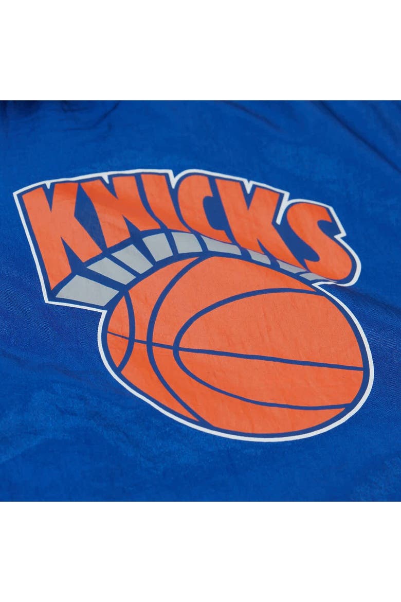Men's Mitchell & Ness Blue New York Knicks Playmaker Full-Zip Hooded Windbreaker Jacket, Alternate, color, Blue