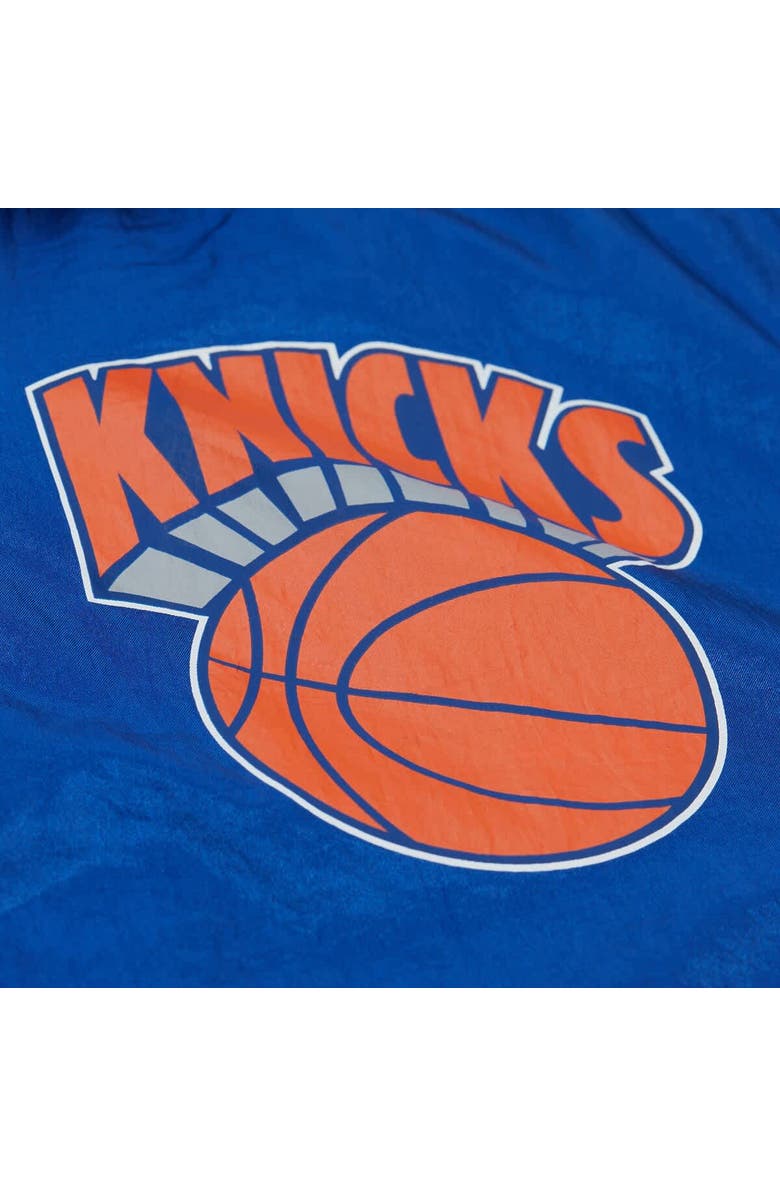 Mitchell & Ness Men's Mitchell & Ness Blue New York Knicks Playmaker Full-Zip Hooded Windbreaker Jacket, Alternate, color, Blue