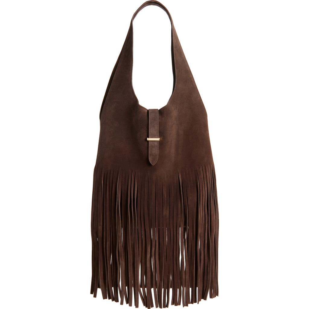 Reformation Ivy Suede Tote In Brown