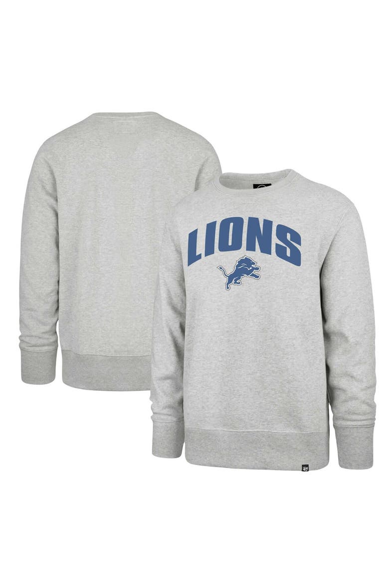 Men's '47 Gray Detroit Lions Headline Pullover Sweatshirt, Main, color, Gray
