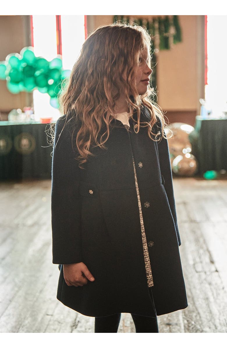 Mayoral Pleated Coat, Alternate, color, Navy