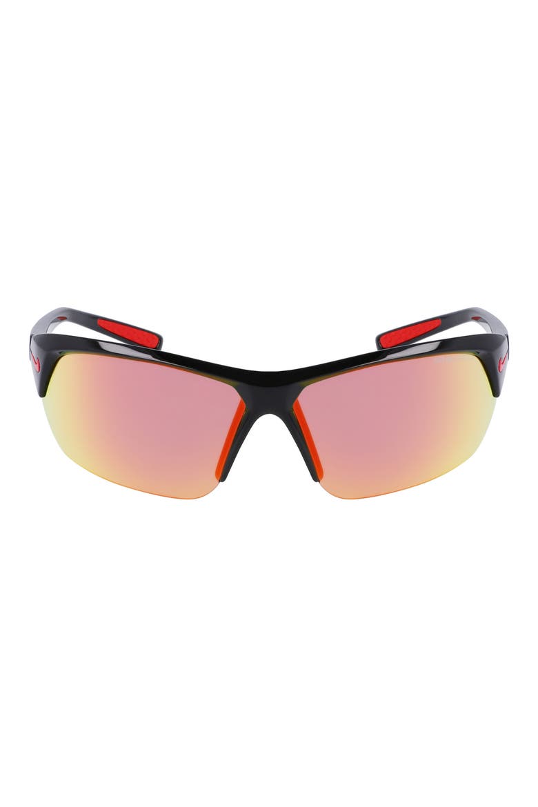 Skylon Ace Sport 69mm Sunglasses, Main, color, BLACK/ RED MIRROR