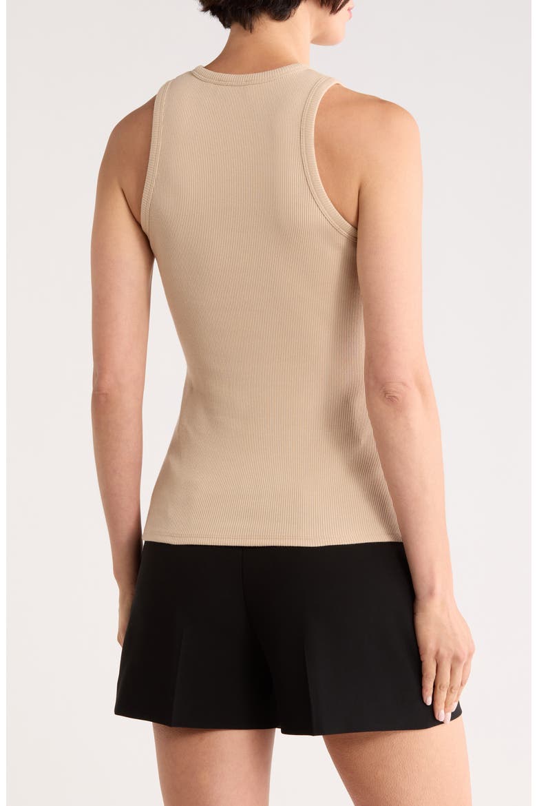 Fitted Rib Stretch Organic Cotton Tank, Alternate, color, SAND