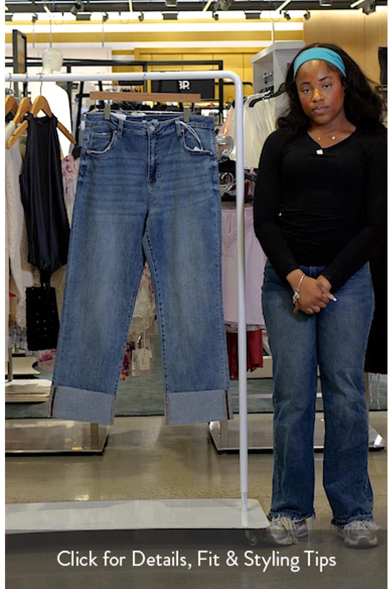 High Waist Cuffed Raw Hem Straight Leg Jeans video