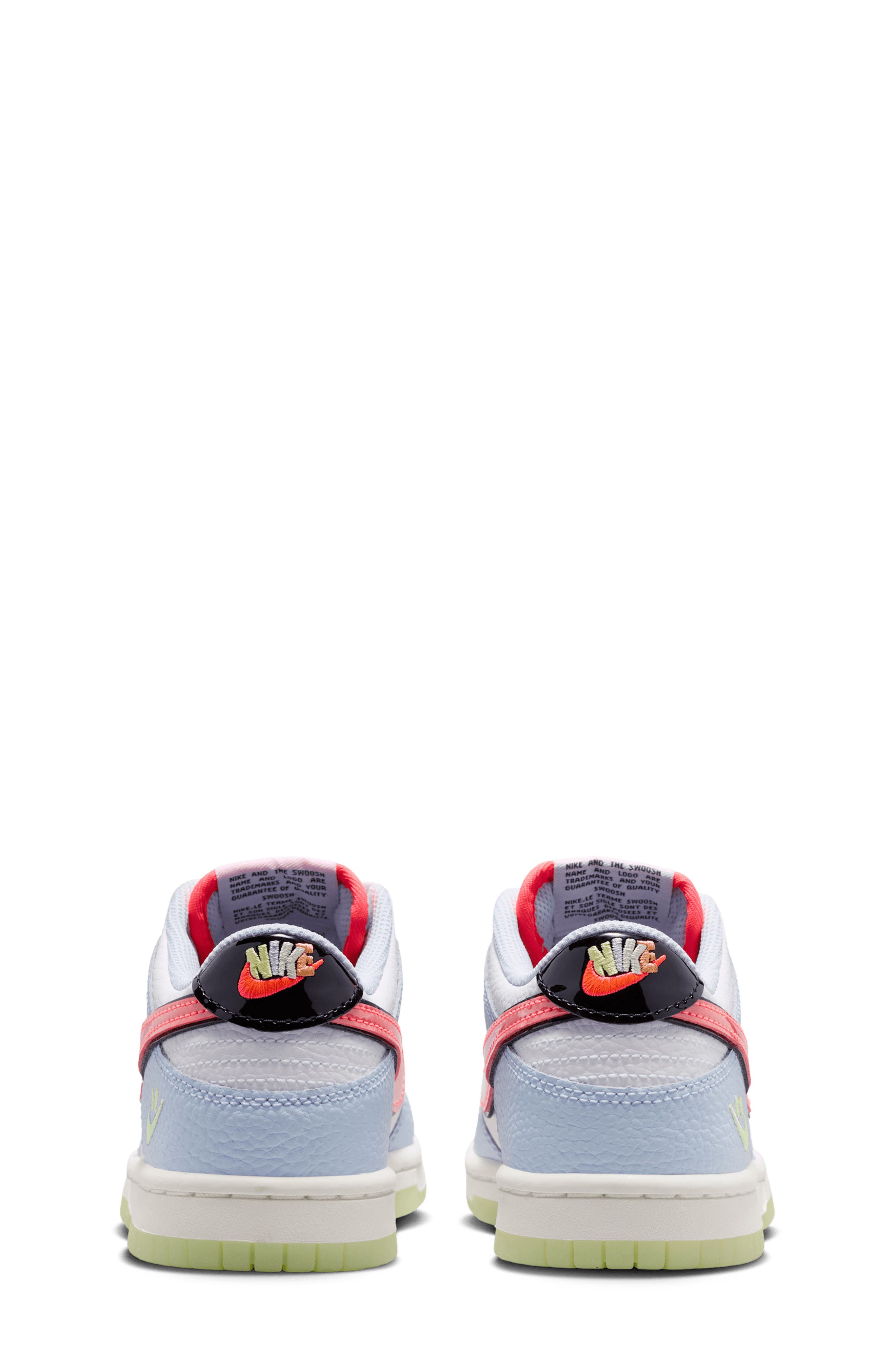 Nike Kids' Dunk Low Sneaker, Alternate, color, White/ Blue/ Black/ Crimson