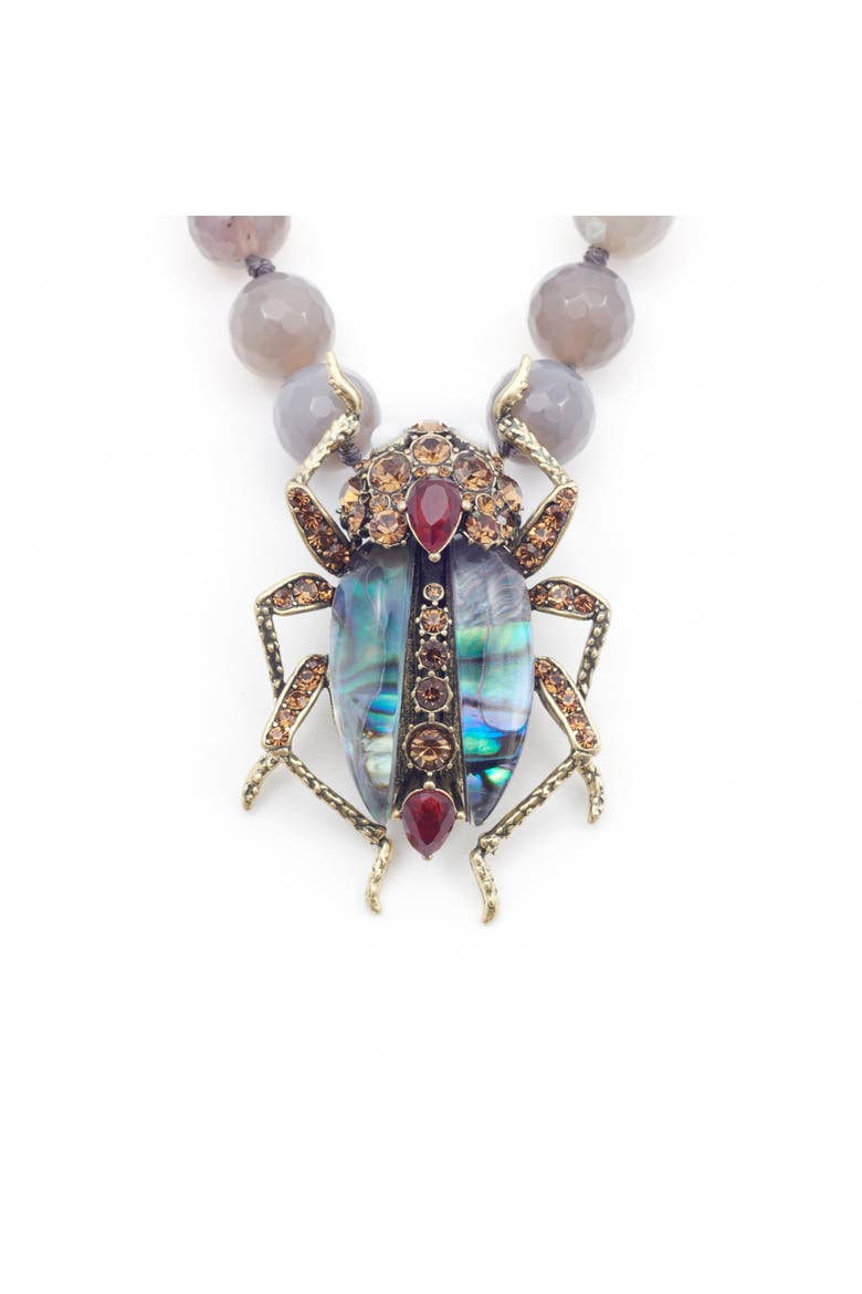 Bejewelled Beetle Statement Necklace, Main, color, Beetle