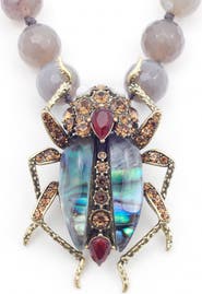 Bill Skinner Studio Bejewelled Beetle Statement Necklace