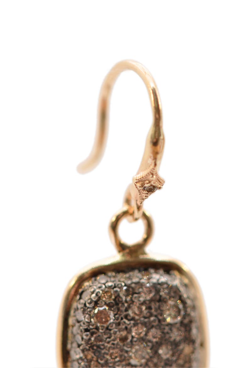 Pavé Cushion Diamond Drop Earrings, Alternate, color, SILVER