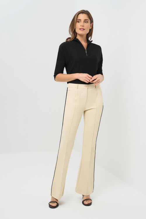 Anatomie Winny Stripe Performance Twill Bootcut Pant In Neutral