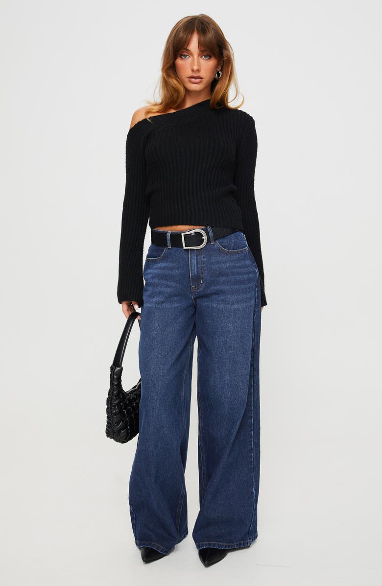 Princess Polly Naylor Low Rise Wide Leg Jeans, Alternate, color, Blue Denim