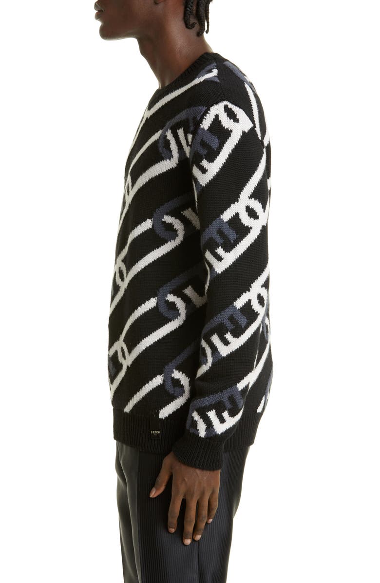 Fendi O'Lock Wool & Silk Sweater, Alternate, color,