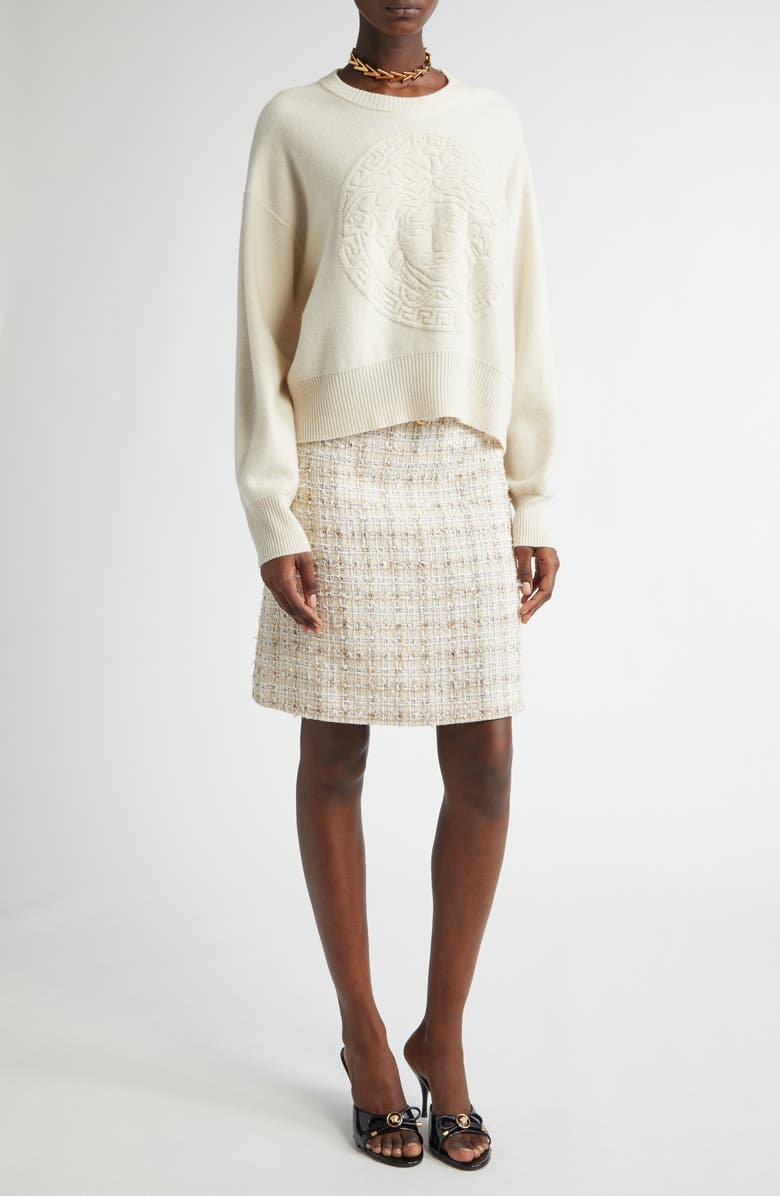 Fancy Metallic Tweed Miniskirt