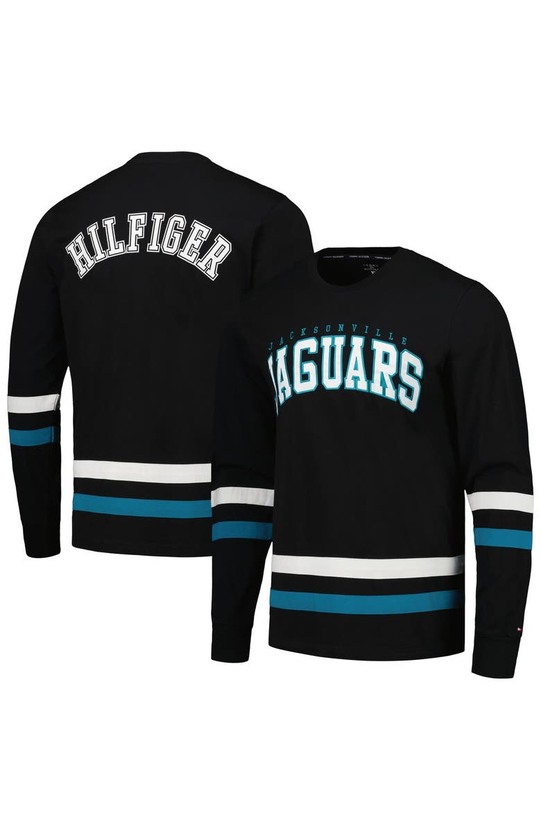 Tommy Hilfiger Men's Tommy Hilfiger Black/Teal Jacksonville Jaguars Nolan Long Sleeve T-Shirt, Main, color, Black