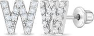 In Season Jewelry Cubic Zirconia Letter Initial Earrings