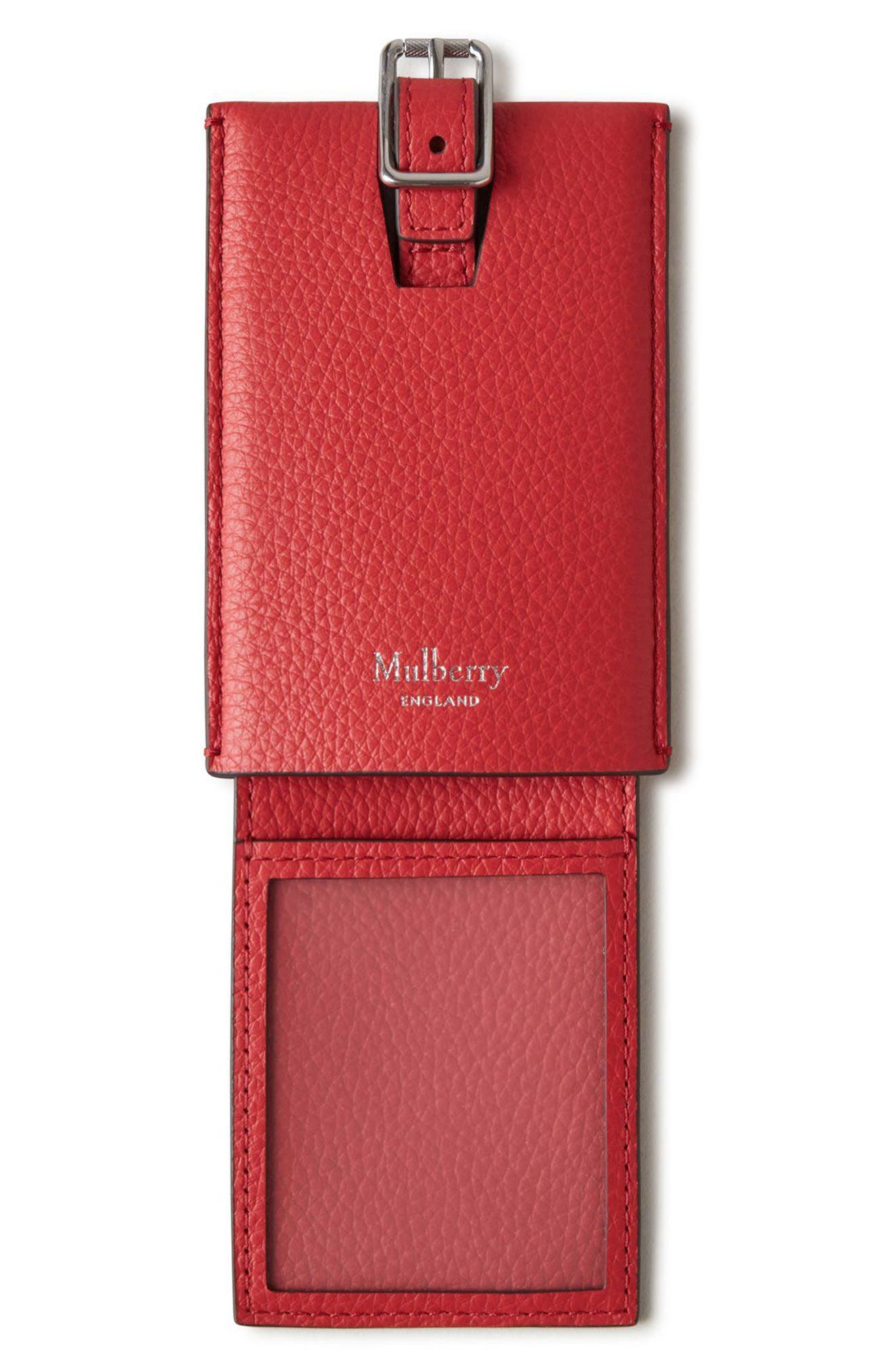 Mulberry Leather Luggage Tag, Alternate, color, 