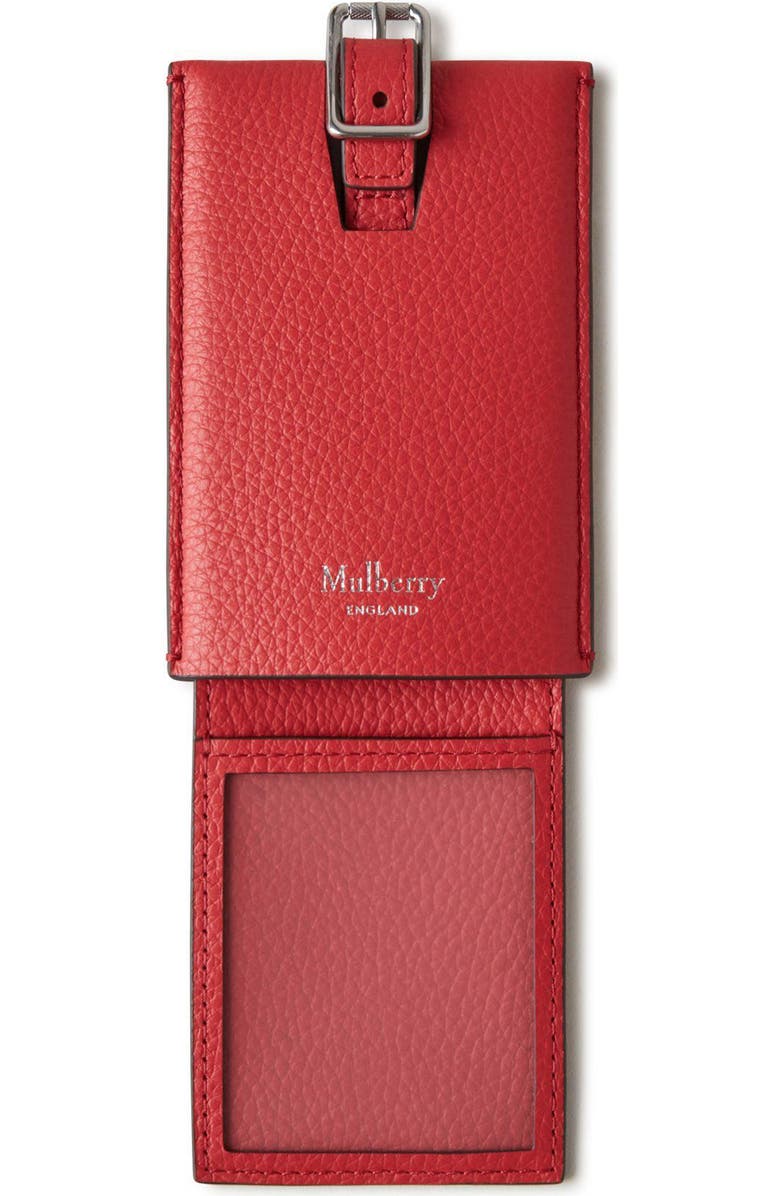 Mulberry Leather Luggage Tag, Alternate, color,