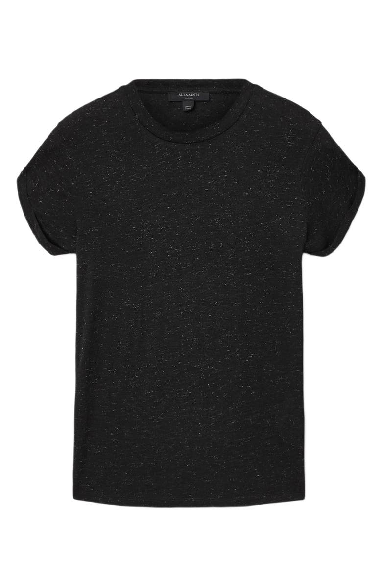 AllSaints Anna Shimmer T-Shirt, Alternate, color, Black