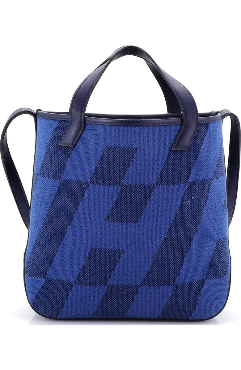 Pre-Owned Hermes Cabas H en Biais Tote Canvas with Leather 27, Alternate, color, Bleu Saphir
