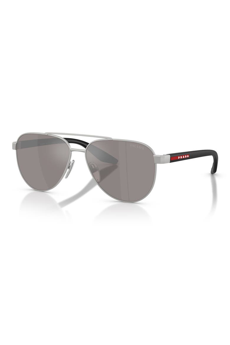 58mm Pilot Sunglasses, Alternate, color, MATTE GREY