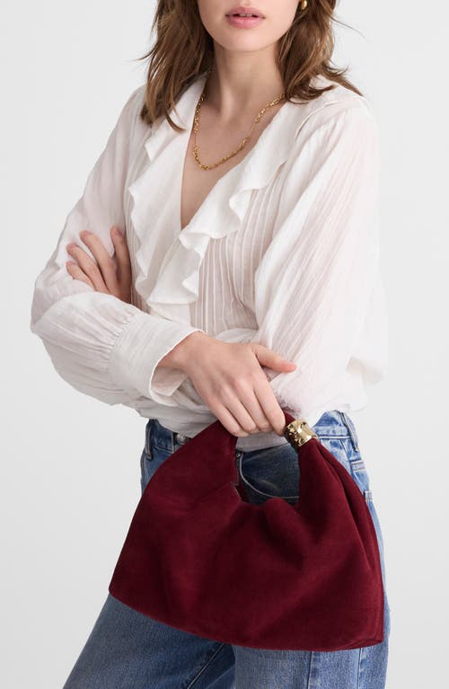 Madewell The Suede Mini Ring Pouch In Burgundy