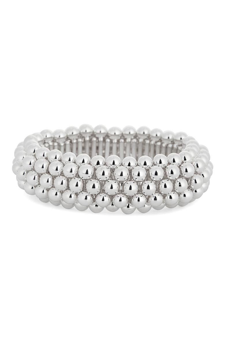 Orb Stretch Bracelet, Main, color, SILVER