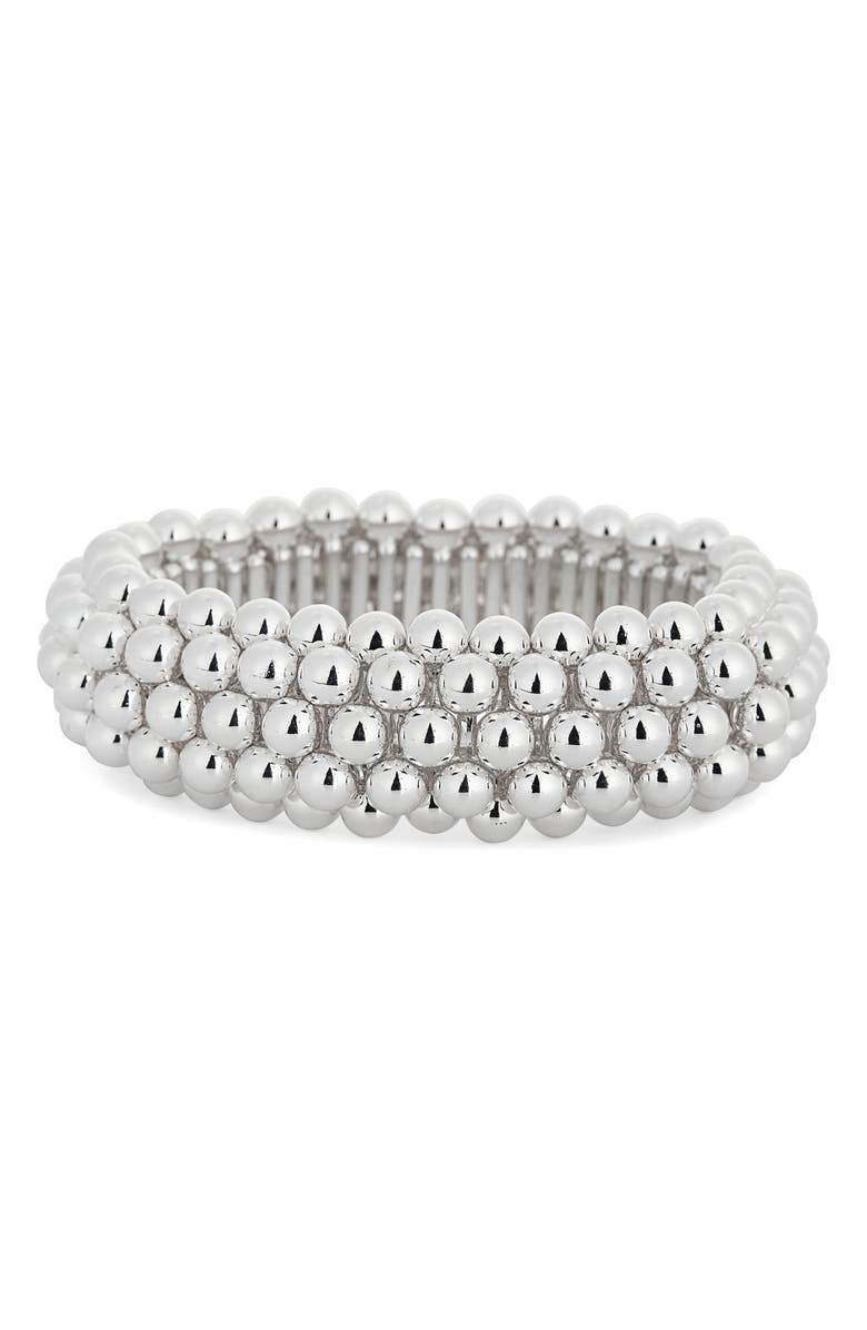 NORDSTROM RACK Orb Stretch Bracelet, Main, color, Silver