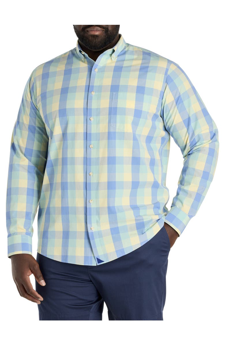 Untuckit Fit by Dxl Big 
Tall Vintage-Washed Stratford Sport Shirt, Alternate, color, Yellow