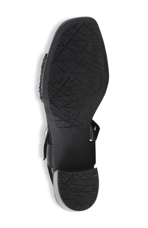 Munro Leeland Ankle Strap Sandal In Black Woven Combo