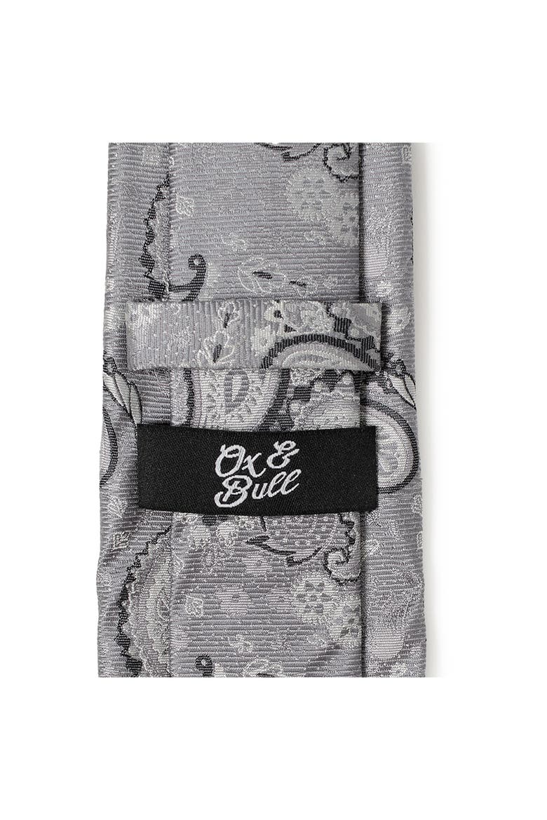 Grey Paisley Silk Tie, Alternate, color, GRAY