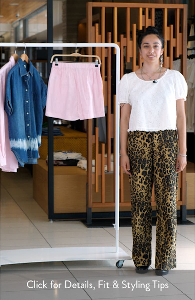 Eden Script Stripe Cotton Poplin Shorts, sales video thumbnail