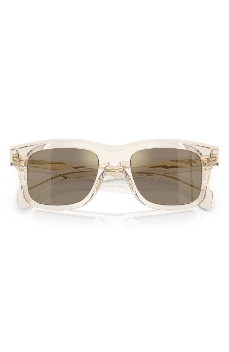 Moncler Claro 51mm Polarized Square Sunglasses, Alternate, color, Gold