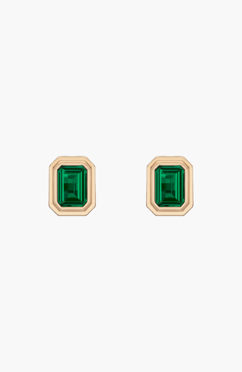 Lab Grown Emerald Heirloom Stud Earrings