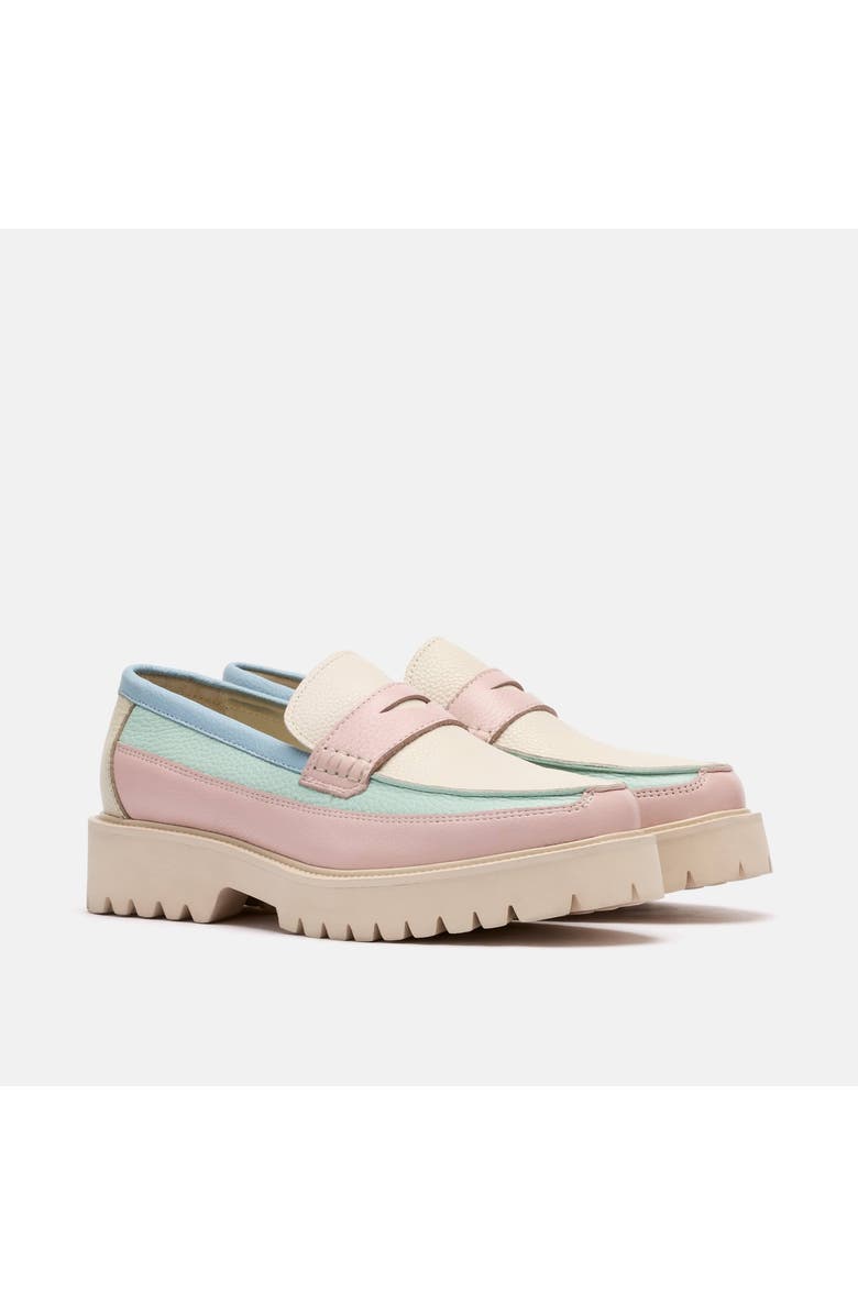 MARC NOLAN Ms. Adler Leather Lug Penny Loafers, Alternate, color, Pastel