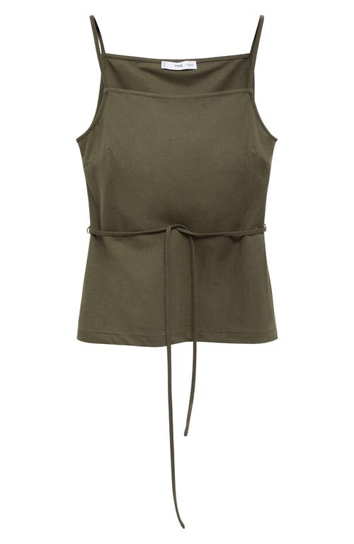 Mango Waist Tie Camisole In Green