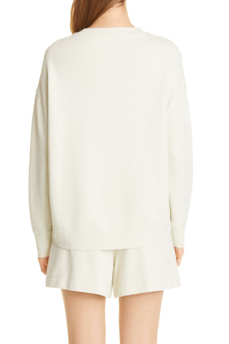 Essential Relaxed Cotton Sweatshirt, Alternate, color, HONEYDEW